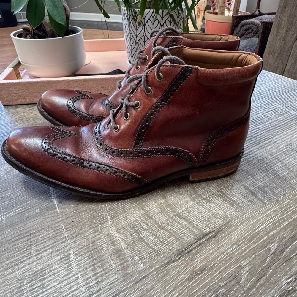 Mens Cole Haan Williams Wingtip Boots Sz 8.5 M Brown